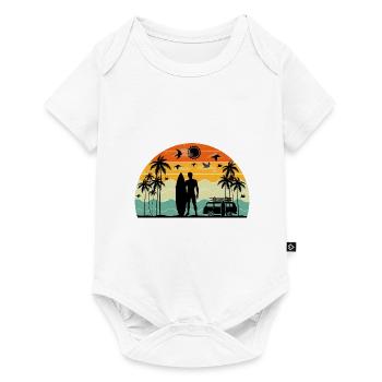 Surf retro sunset - Baby Premium short-sleeve bodysuit - white - Front