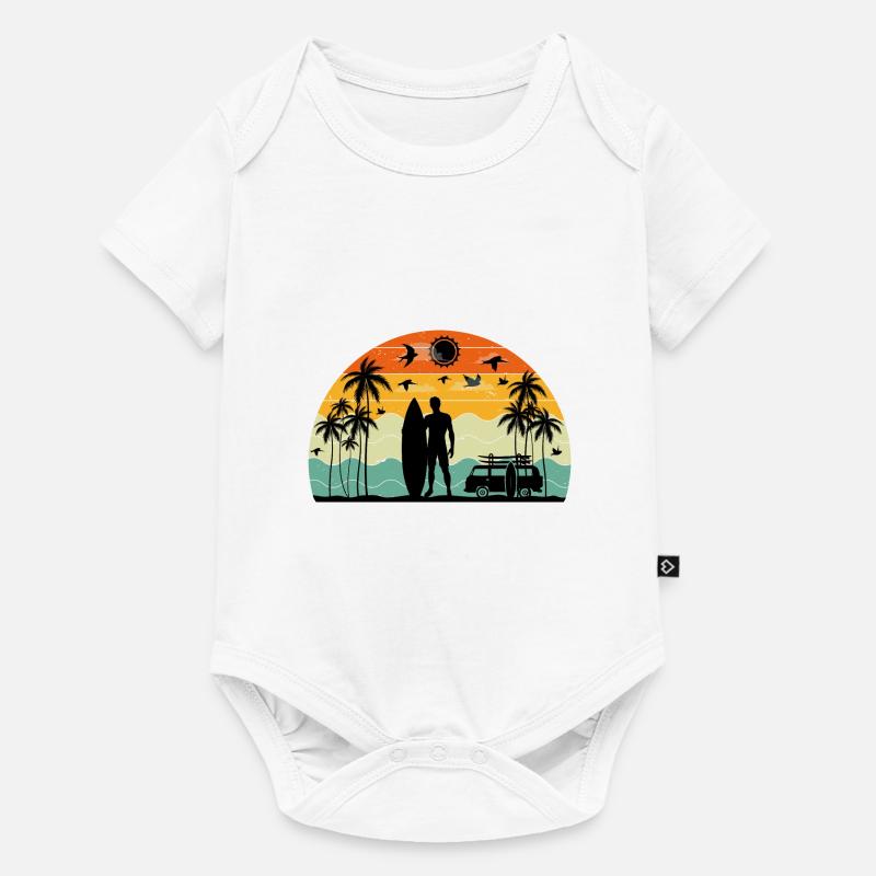 surf retro sunset - Body à manches courtes Premium Bébé - blanc