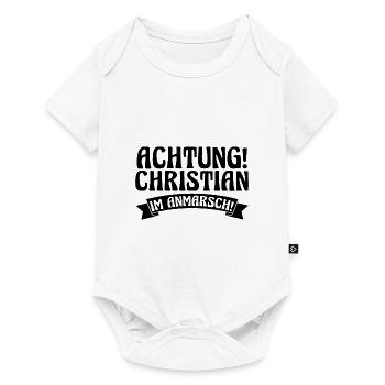 Vorname Chris Christian - Baby Premium Kurzarmbody - Weiß - Vorne
