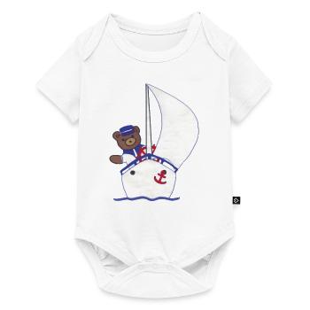 Teddy auf See - Baby Premium Kurzarmbody - Weiß - Vorne