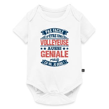 Pas facile d'être une volleyeuse aussi géniale - Body à manches courtes Premium Bébé - blanc - Devant