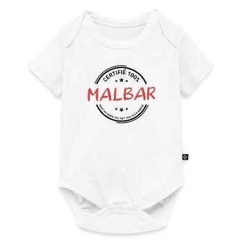 Certifié 100% Malbar - Ile de La Réunion - Body à manches courtes Premium Bébé - blanc - Devant