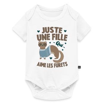 Juste Une Fille Qui Aime Les Furets Furet Animal - Body à manches courtes Premium Bébé - blanc - Devant