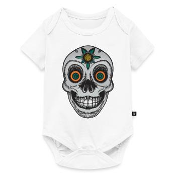 Crâne de style mexicain, Día de Muertos - Body à manches courtes Premium Bébé - blanc - Devant