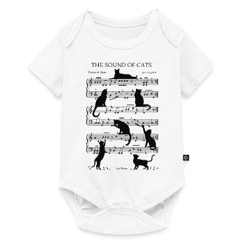 Musical Cats Notes Black - Baby Premium short-sleeve bodysuit - white - Front