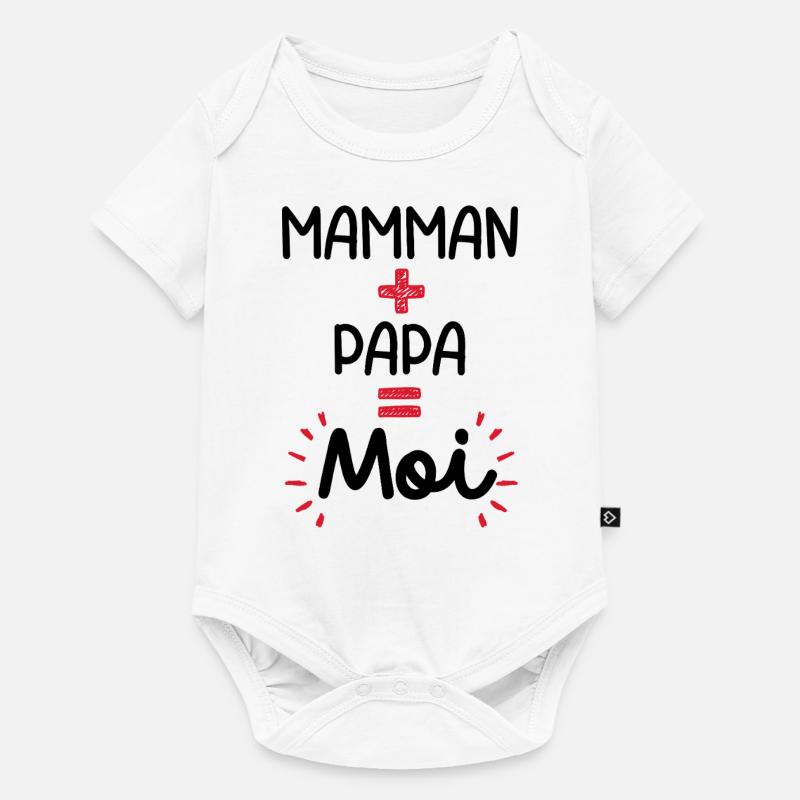 Maman + Papa = Moi – Amour en Petit Format - Body à manches courtes Premium Bébé - blanc