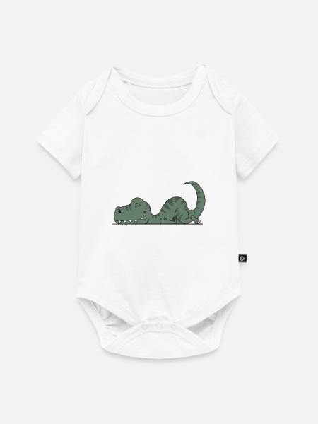 Müder Dinosaurier - Baby Premium Kurzarmbody - Weiß