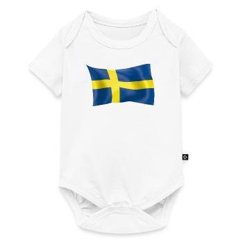 Drapeau de la Suède - Body à manches courtes Premium Bébé - blanc - Devant