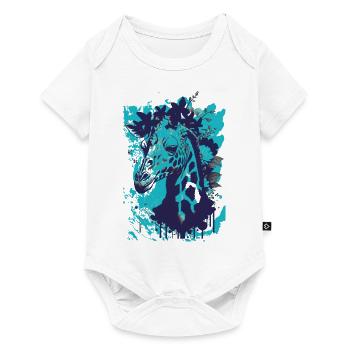 giraffe,blue,colorful,graffiti,painting - Baby Premium short-sleeve bodysuit - white - Front