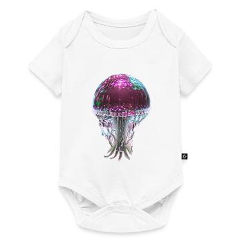 Méduses, Paillettes, Paillettes, Métallique, Rose - Body à manches courtes Premium Bébé - blanc - Devant