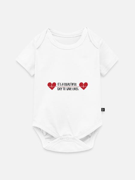 beautiful day to save lives - Baby Premium short-sleeve bodysuit - white