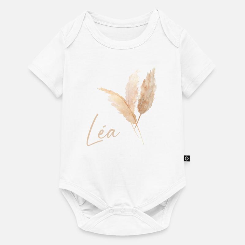 Léa prénom & Pampa - Body à manches courtes Premium Bébé - blanc
