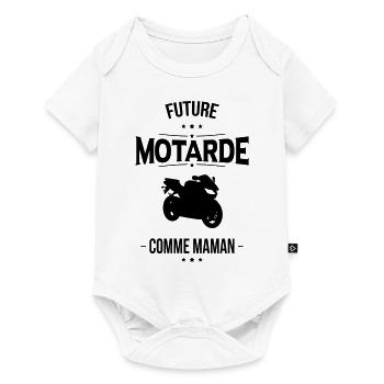 Future motarde - Comme maman - Cadeau humour - Body à manches courtes Premium Bébé - blanc - Devant
