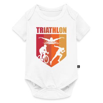 Triathlon Schwimmen Radfahren Laufen Sport - Baby Premium Kurzarmbody - Weiß - Vorne