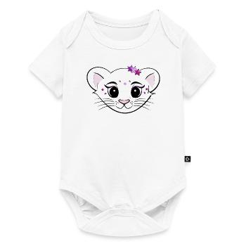 glitter cat - Baby Premium Kurzarmbody - Weiß - Vorne