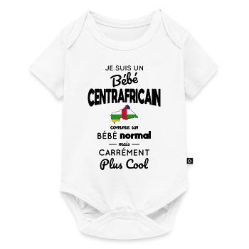 Zentralafrikanisches Baby als normaler Babykühler - Baby Premium Kurzarmbody - Weiß - Vorne