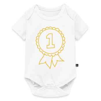 Medaille, Scherpe, Wimpel, Auszeichnung - Baby Premium Kurzarmbody - Weiß - Vorne