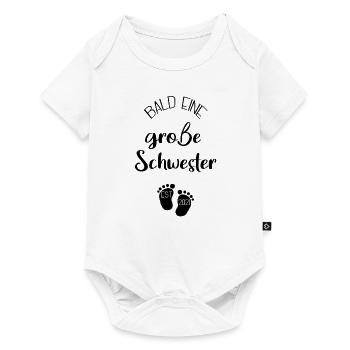 Bald eine große Schwester | große Schwester 2021 - Baby Premium Kurzarmbody - Weiß - Vorne