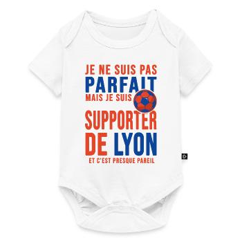supporter football Lyon Humour foot Club Lyonnais - Body à manches courtes Premium Bébé - blanc - Devant