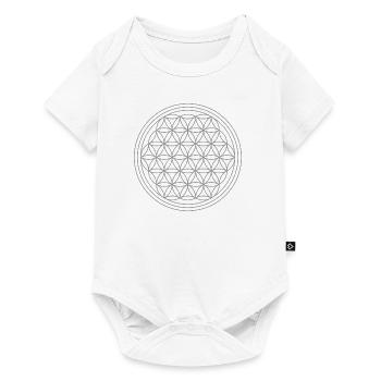 Fleur de vie en argent - Body à manches courtes Premium Bébé - blanc - Devant