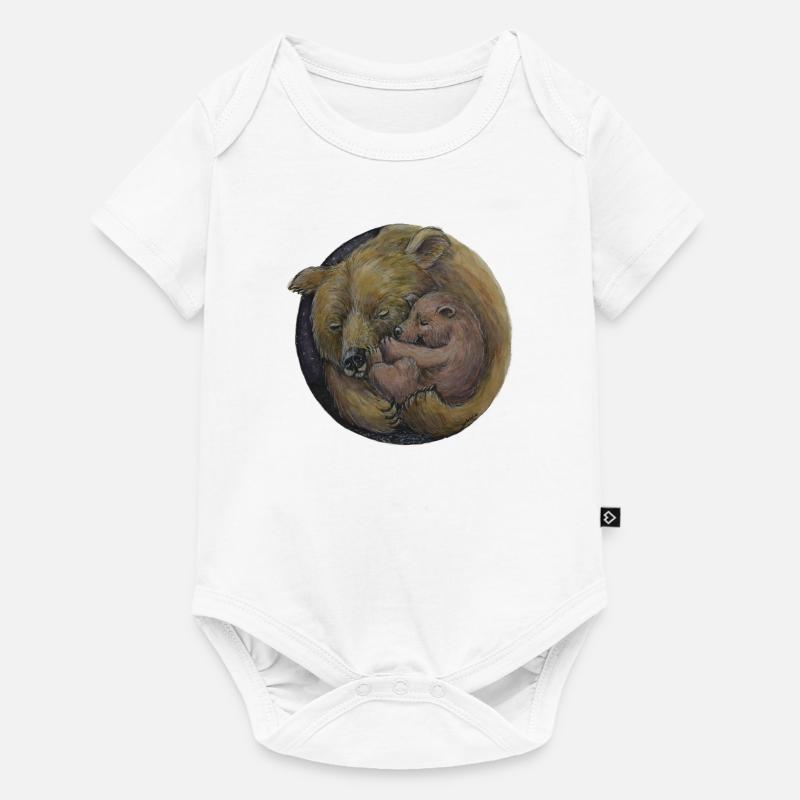 Ours maman avec bébé ours - sécurité - cadeau - Body à manches courtes Premium Bébé - blanc