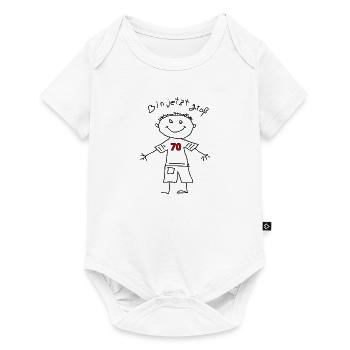 Geburtstagsshirt "bin jetzt groß" - 70 Jahre alt - Baby Premium Kurzarmbody - Weiß - Vorne
