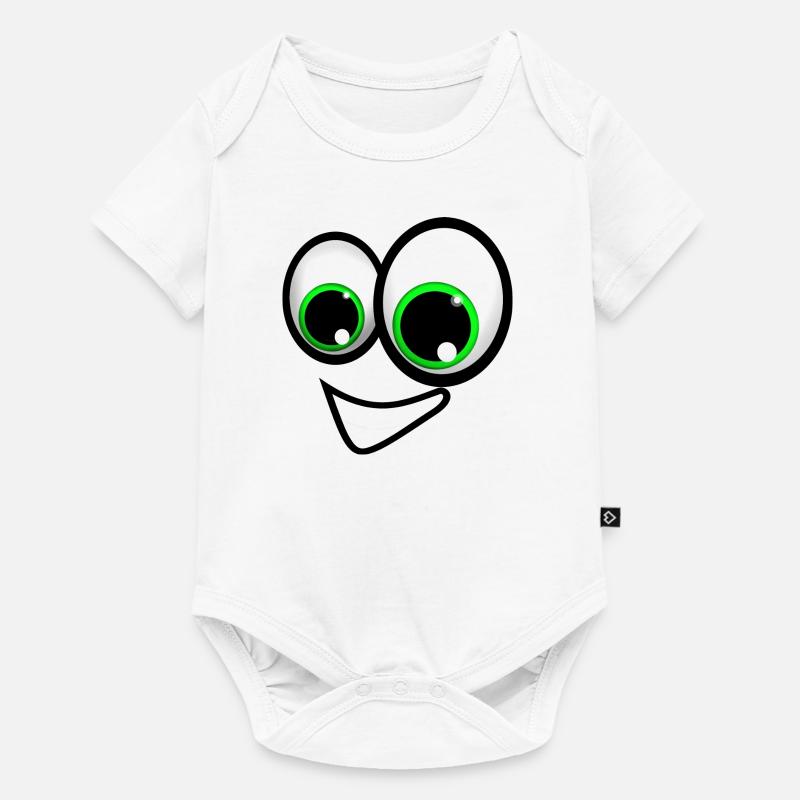 Gesicht Comic - Baby Premium Kurzarmbody - Weiß
