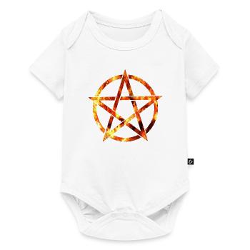 pentagram from flames - Baby Premium short-sleeve bodysuit - white - Front