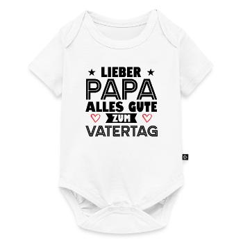 Lieber Papa! Alles Gute zum Vatertag - Baby Premium Kurzarmbody - Weiß - Vorne