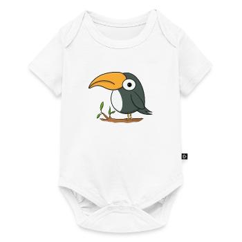 Funny toucan on a branch - Baby Premium short-sleeve bodysuit - white - Front