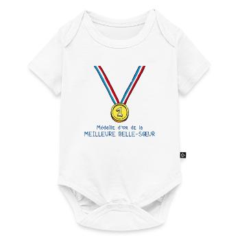 T-shirt Médaille d'or de la meilleure belle-soeur - Body à manches courtes Premium Bébé - blanc - Devant