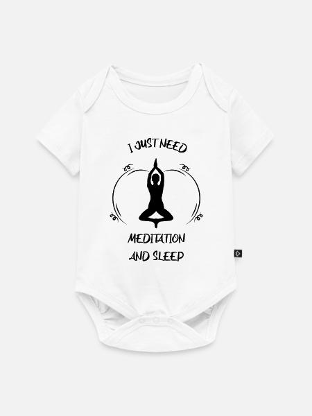 Meditaion - Baby Premium Kurzarmbody - Weiß