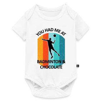Badminton, Badminton, Badminton, Chocolat - Body à manches courtes Premium Bébé - blanc - Devant