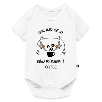 Vogelbeobachtung Vögel Beobachten Birding Kaffee - Baby Premium Kurzarmbody - Weiß - Vorne
