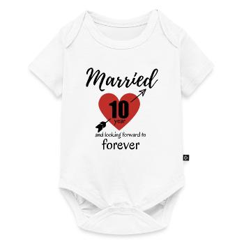 10th Wedding Anniversary - Baby Premium short-sleeve bodysuit - white - Front