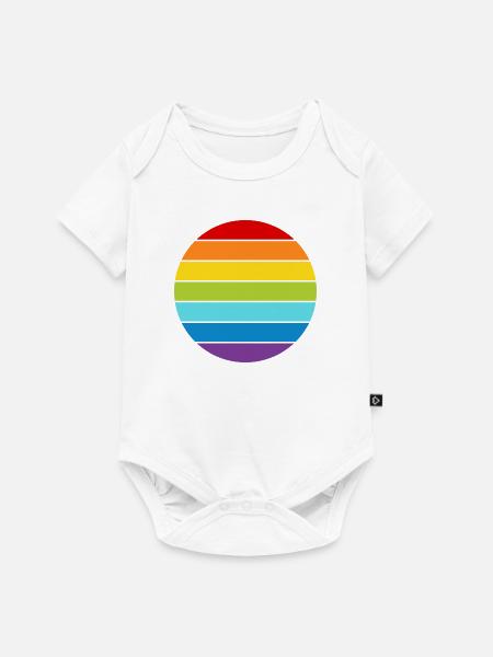 Regenbogen Kreis - Baby Premium Kurzarmbody - Weiß