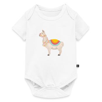 Lama coloré - Body à manches courtes Premium Bébé - blanc - Devant