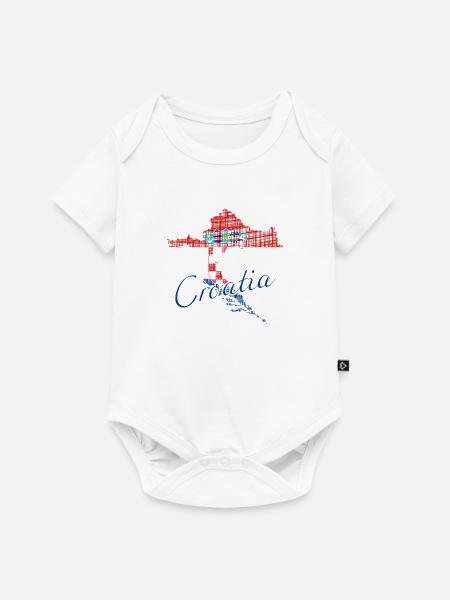 Croatia - Baby Premium Kurzarmbody - Weiß