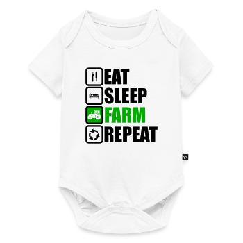 Eat sleep farm repeat - Baby Premium short-sleeve bodysuit - white - Front