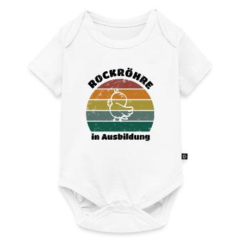 Rockröhre in Ausbildung retro schwarz - Baby Premium Kurzarmbody - Weiß - Vorne