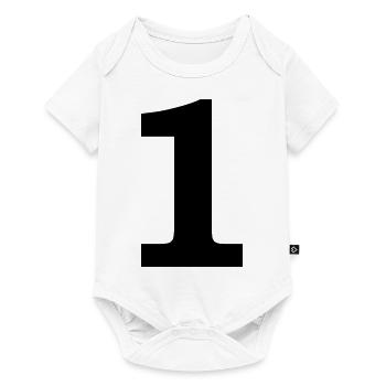 number - 1 - one - Baby Premium short-sleeve bodysuit - white - Front