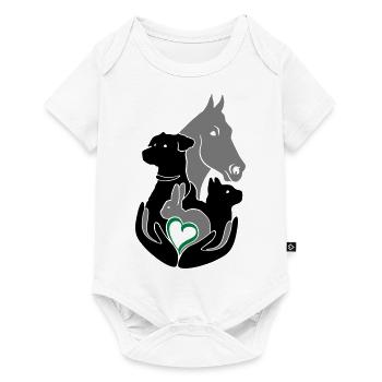 Tierarzt Hände Pferd Hund Katze Kaninchen Hase - Baby Premium Kurzarmbody - Weiß - Vorne
