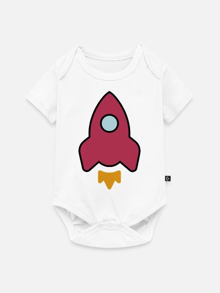 Rakete - Baby Premium Kurzarmbody - Weiß