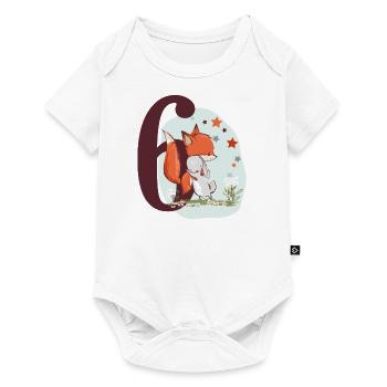 Birthday Number 6 Fox and Rabbit Birthday Shirt - Baby Premium short-sleeve bodysuit - white - Front