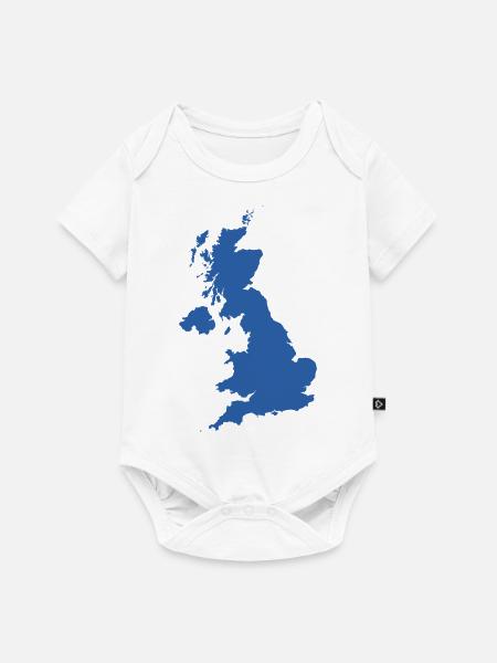 UK-Karte - Baby Premium Kurzarmbody - Weiß