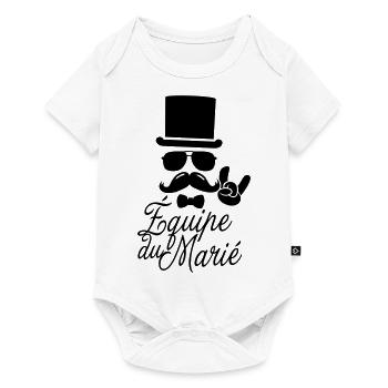 Vintage hipster Schnurrbart Crew Bräutigam Abend - Baby Premium Kurzarmbody - Weiß - Vorne