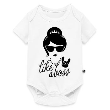 Like a i love strong hipster frau boss mutter - Baby Premium Kurzarmbody - Weiß - Vorne