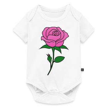 Rose rose - Body à manches courtes Premium Bébé - blanc - Devant
