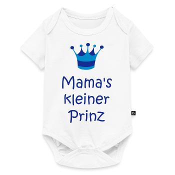 Mama's kleiner Prinz - Baby Premium Kurzarmbody - Weiß - Vorne