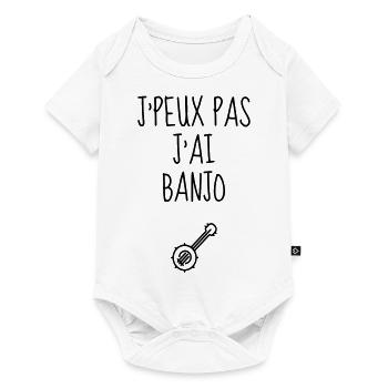 Banjo Banjoïste Musique Musicien Concert - Body à manches courtes Premium Bébé - blanc - Devant